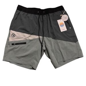 Vuori Men's Colorblock Kore Shorts Lined 7" Smoked Beryl / Stormy / Vapor Size M